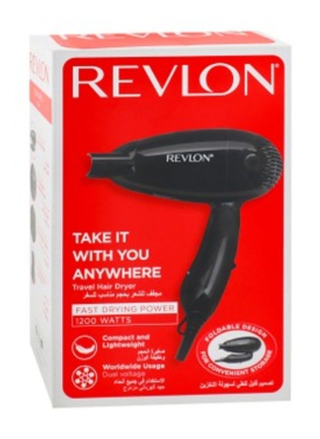 Revlon Revlon 1200W Travel Hair Dryer - Black 1 pcs 