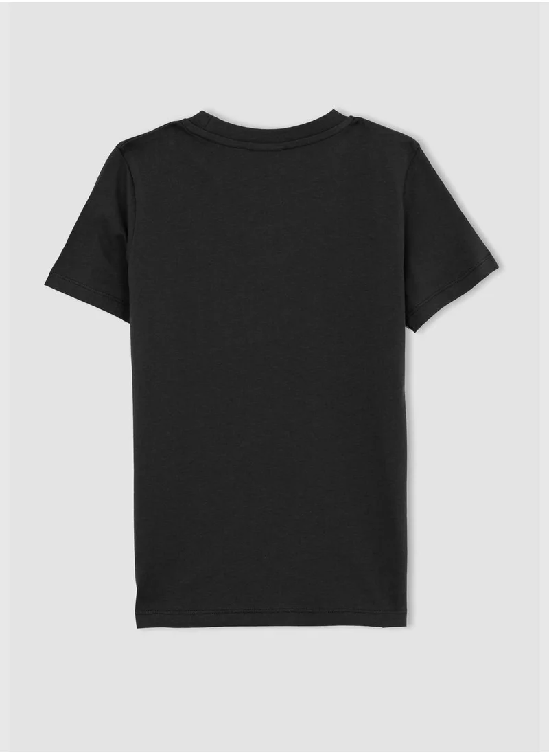 ديفاكتو Boy Crew Neck Knitted Short Sleeve T-Shirt