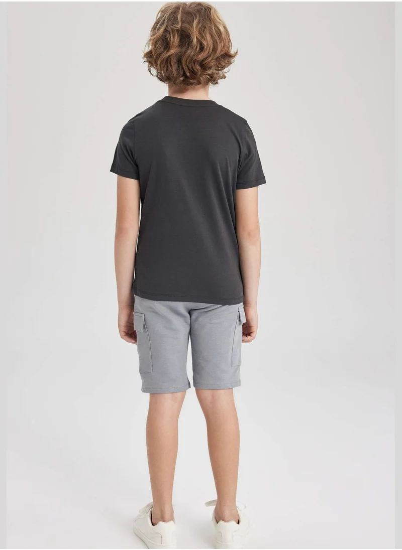 ديفاكتو Boy Crew Neck Knitted Short Sleeve T-Shirt