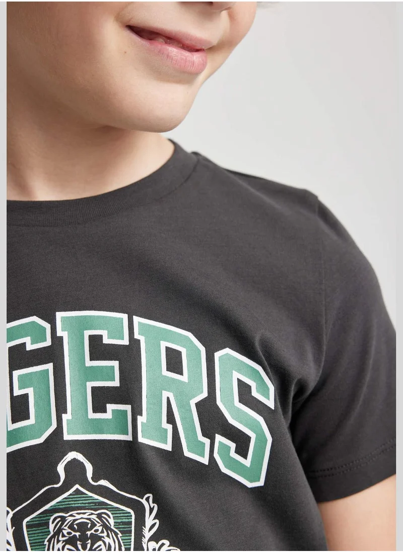 ديفاكتو Boy Crew Neck Knitted Short Sleeve T-Shirt