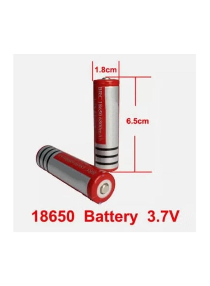 2 Pieces 18650 Battery 3.7V 6800MAH Rechargeable Battery - Image 2