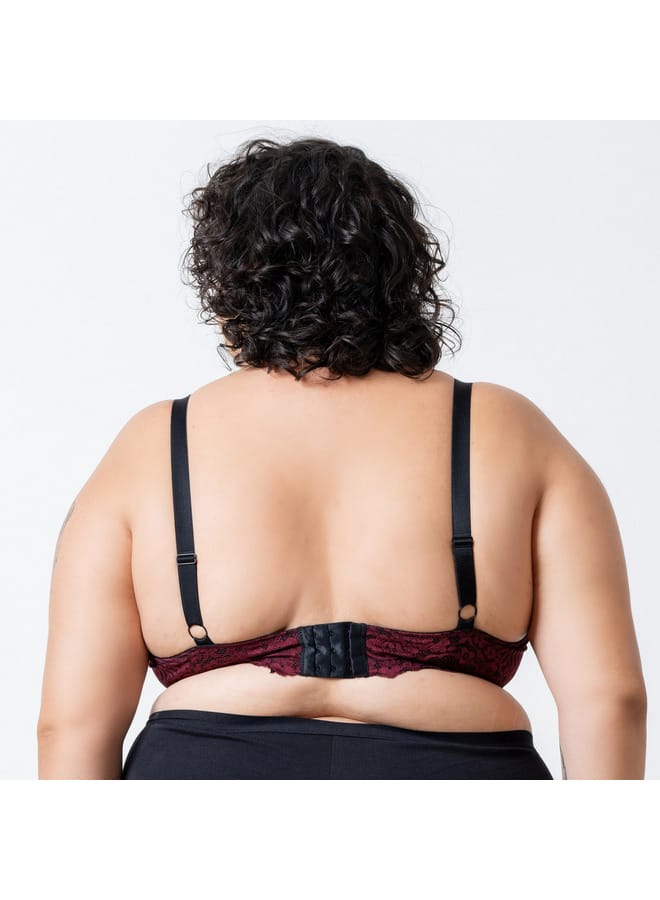 Aadaraya Aadaraya Laced Bra with Hook and Eye Closure  - Image 4