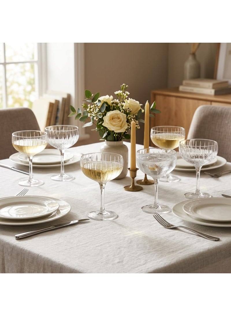 Blinkmax Set of 6 Ribbed Glass Jelly Cups, Classic Design with Elevated Base, for Desserts and Ice Cream, Perfect for Hosting - Transparent - Image 4