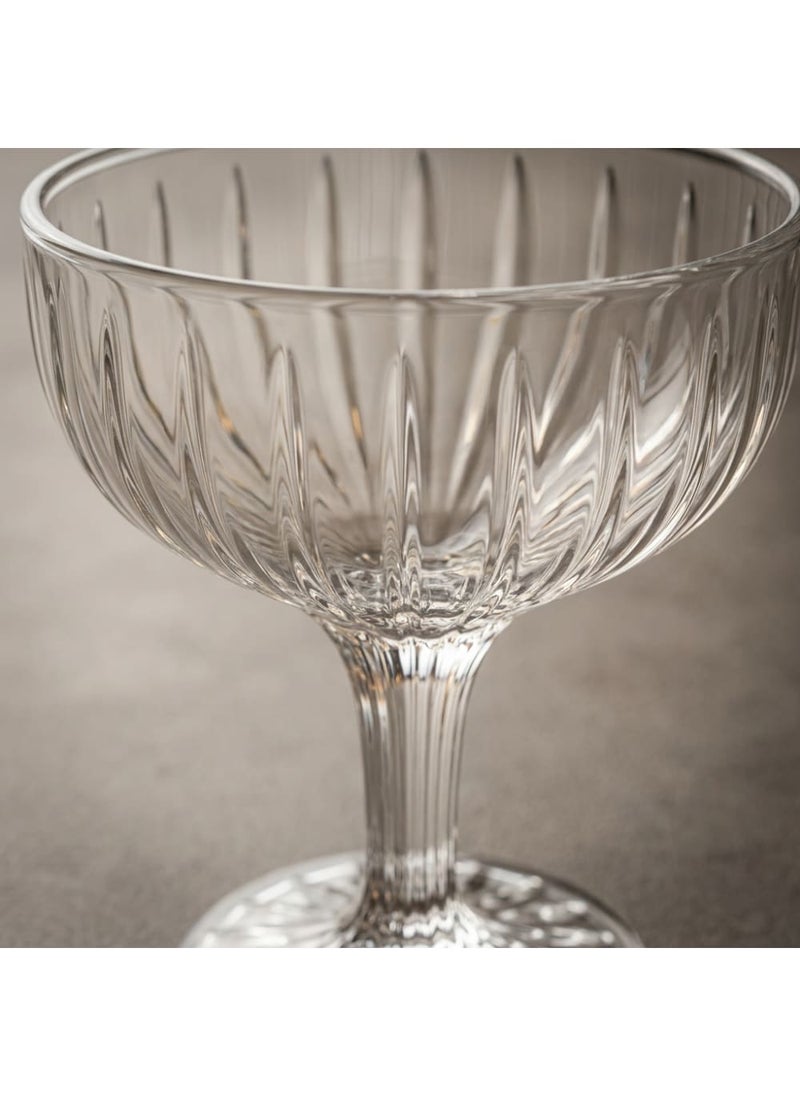 Blinkmax Set of 6 Ribbed Glass Jelly Cups, Classic Design with Elevated Base, for Desserts and Ice Cream, Perfect for Hosting - Transparent - Image 3