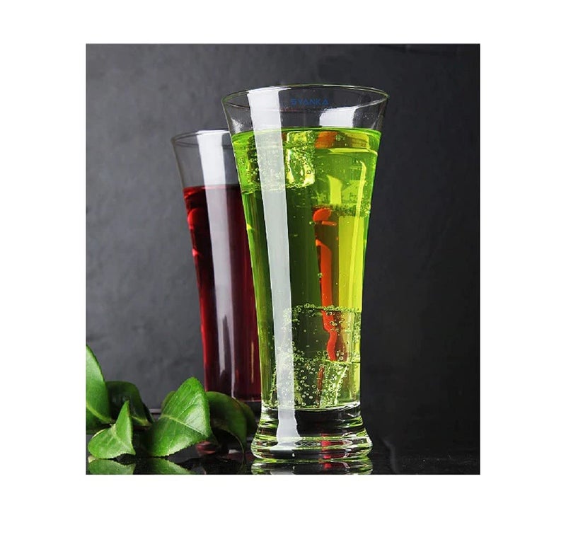 SYANKA Italian Premium Juice Glasses Set of 4, Transparent, 310ml, Pilsner Highball Glasses Heavy Base Tall Bar Glass - Drinking Glasses for Water, Juice, Beer, Wine, and Cocktails - Image 4