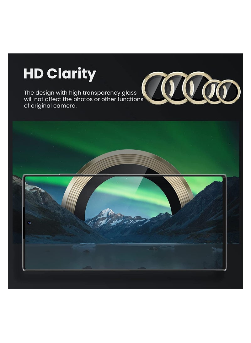 [3+2PCS]  for Samsung Galaxy S22 Ultra Camera Lens Protector, 9H Tempered Glass - Image 4