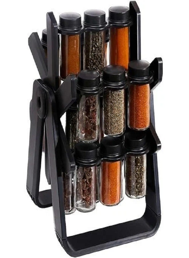 360 Rotating Spice Rack, With 18 Jars Labels Seasoning Set Organizer, New Rotating Seasoning Rack Organizer, and Storage Container Shelf Set With Bottles Spice Jars Novel Kitchen Accessories - Image 1