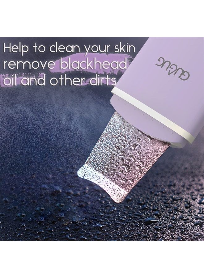 GUGUG Skin Scrubber Face Spatula, 4 Modes Skin Spatula Blackhead Remover Pore Cleaner-Purple - Image 3