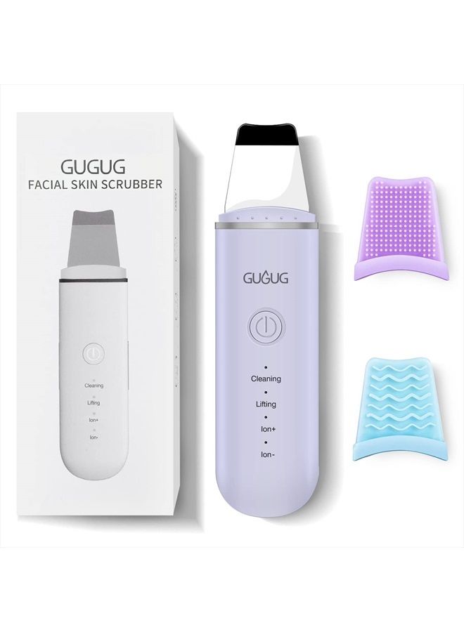GUGUG Skin Scrubber Face Spatula, 4 Modes Skin Spatula Blackhead Remover Pore Cleaner-Purple - Image 1