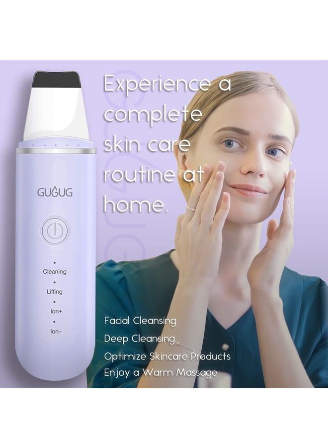 GUGUG Skin Scrubber Face Spatula, 4 Modes Skin Spatula Blackhead Remover Pore Cleaner-Purple - Image 2