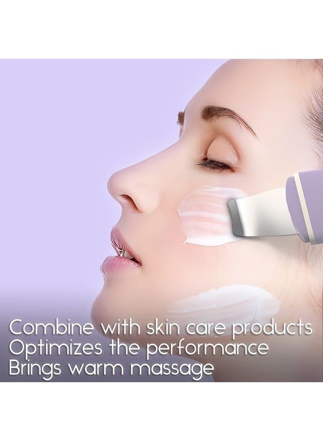 GUGUG Skin Scrubber Face Spatula, 4 Modes Skin Spatula Blackhead Remover Pore Cleaner-Purple - Image 4