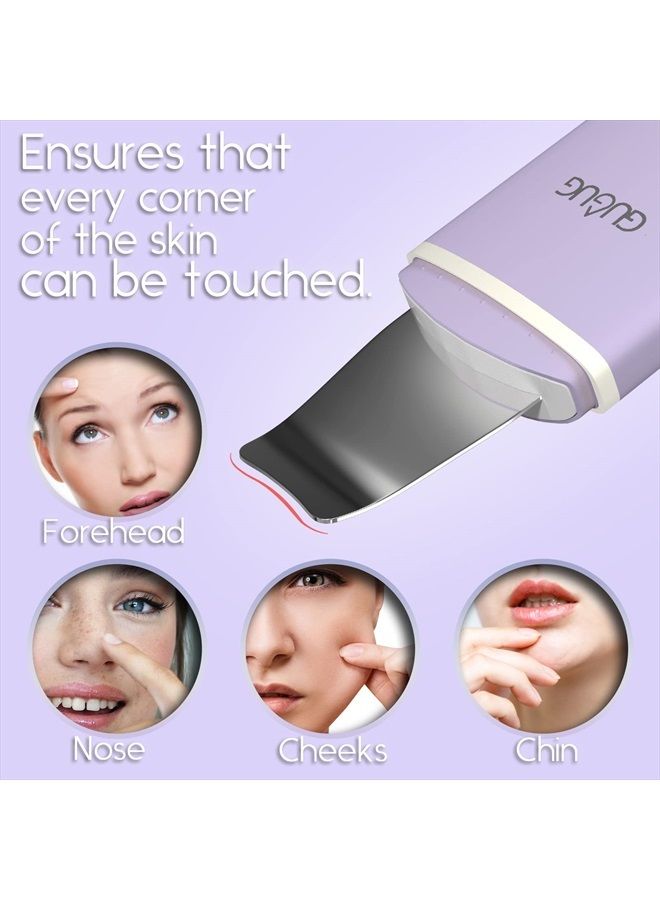GUGUG Skin Scrubber Face Spatula, 4 Modes Skin Spatula Blackhead Remover Pore Cleaner-Purple - Image 5