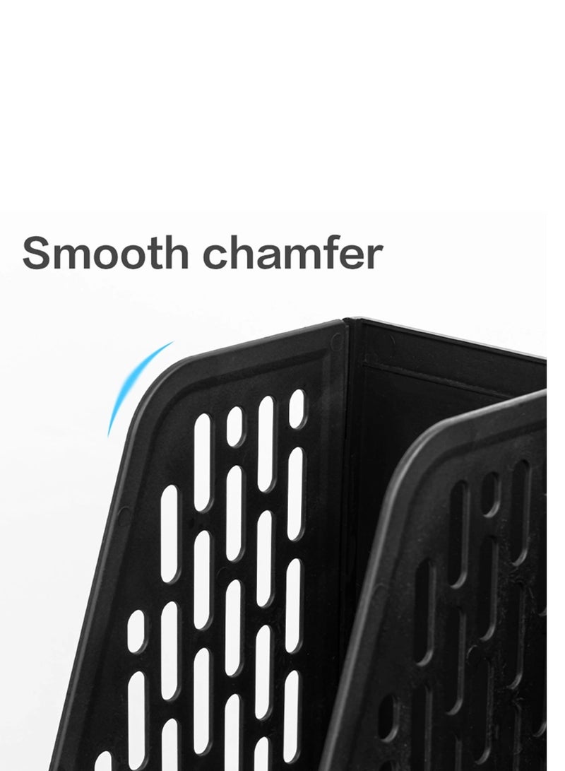 Deli حامل مجلات بثلاثة أقسام مع منظم مكتب قابل للفصل باللون الرمادي - Image 3