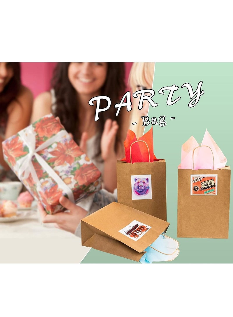 HomarKet 25 Pack Small Plain Natural Paper Gift Bags with Handles Bulk, Kraft Bags for Birthday Party Favors Grocery Retail Shopping Business Goody Craft Bags Cub 21x14x27cm - Image 3