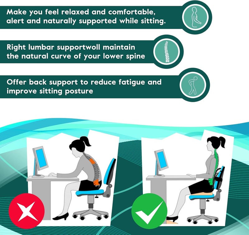 Samyoung 2 Pack Mesh Back Lumbar Support, Back Support Seat Cushion with Breathable Mesh for Office Chairs Car 12” x 16” - Image 5