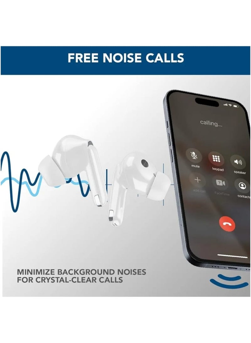 سيلولار لاين 1. سماعات الأذن CELLULARLINE ECLIPSE بخاصية إلغاء الضوضاء النشطة (ANC) تعمل هذه السماعات على تقليل الضوضاء في الخلفية، مما يسمح بتجربة استماع أكثر وضوحًا وغامرة (أبيض) - Image 3