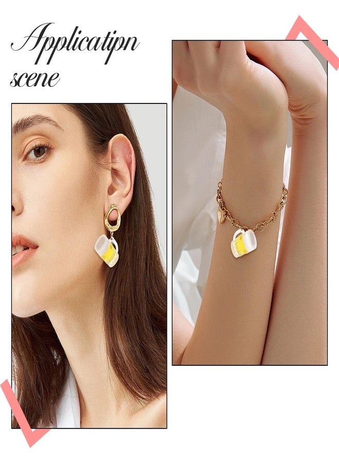 CHGCRAFT 20Pcs Resin Imitation Beer Charms Artificial Transparent Resin Imitation Beer Shape Pendants Beer Charms for Bracelet Necklace Earrings Jewelry Making - Image 5