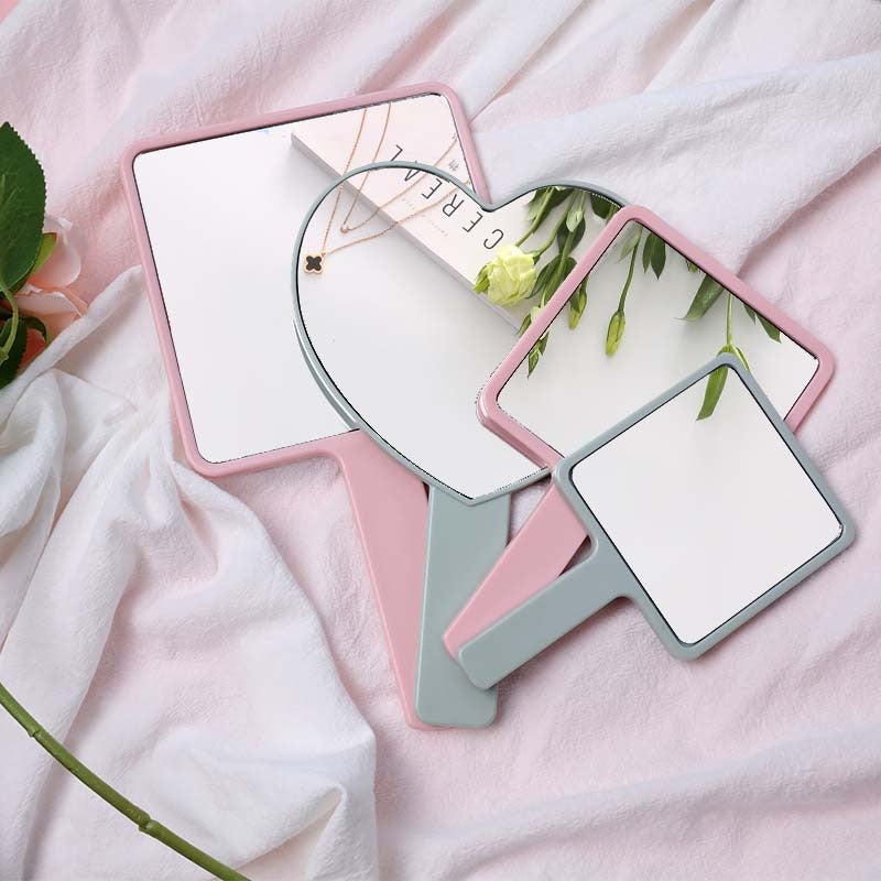 Ins-Style Portable Student Dormitory Square Heart-Shaped Single-Sided Makeup Mirror, Tiktok Same Model Desktop Mini Handheld Mirror - Image 3
