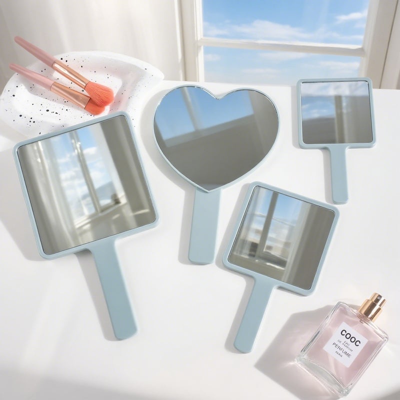 Ins-Style Portable Student Dormitory Square Heart-Shaped Single-Sided Makeup Mirror, Tiktok Same Model Desktop Mini Handheld Mirror - Image 1