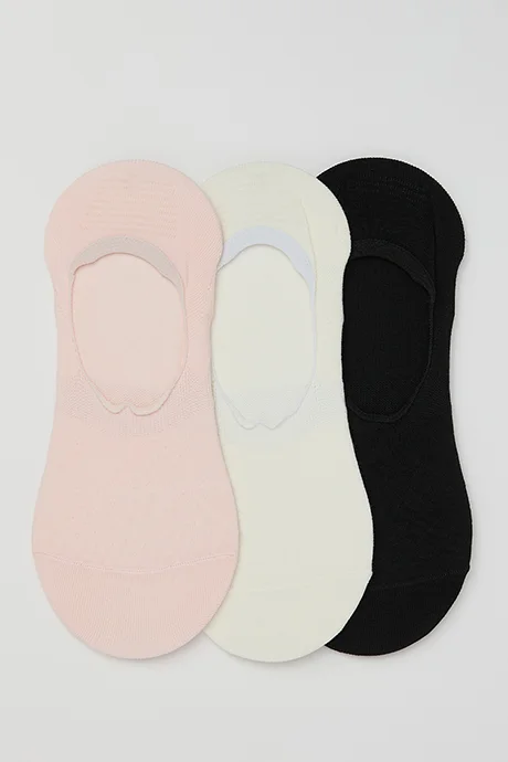 R&B 3 Pack Solid No-Show Socks