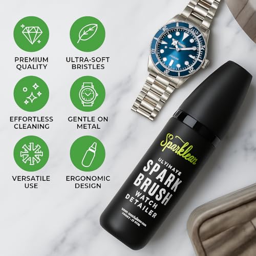 SPARKLEAN Sparkbrush Premium Watch Cleaner Kit - Ultimate Watch Cleaning Brush with Ultra-Fine Bristles - Watch Polishing Kit for All Metals - Premium Watch Cleaning Kit to Remove Dirt & Grime on Watches - Image 3