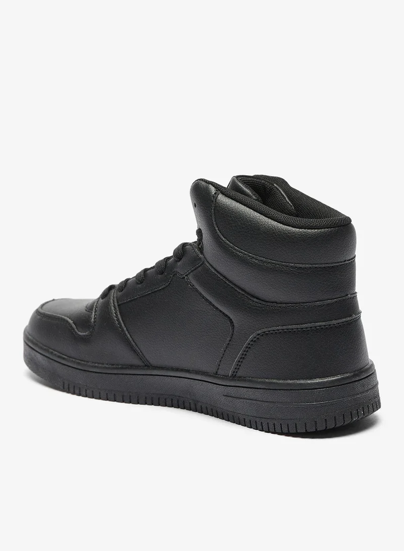 Kappa Womens Solid High Top Sneakers with Lace Up Closure