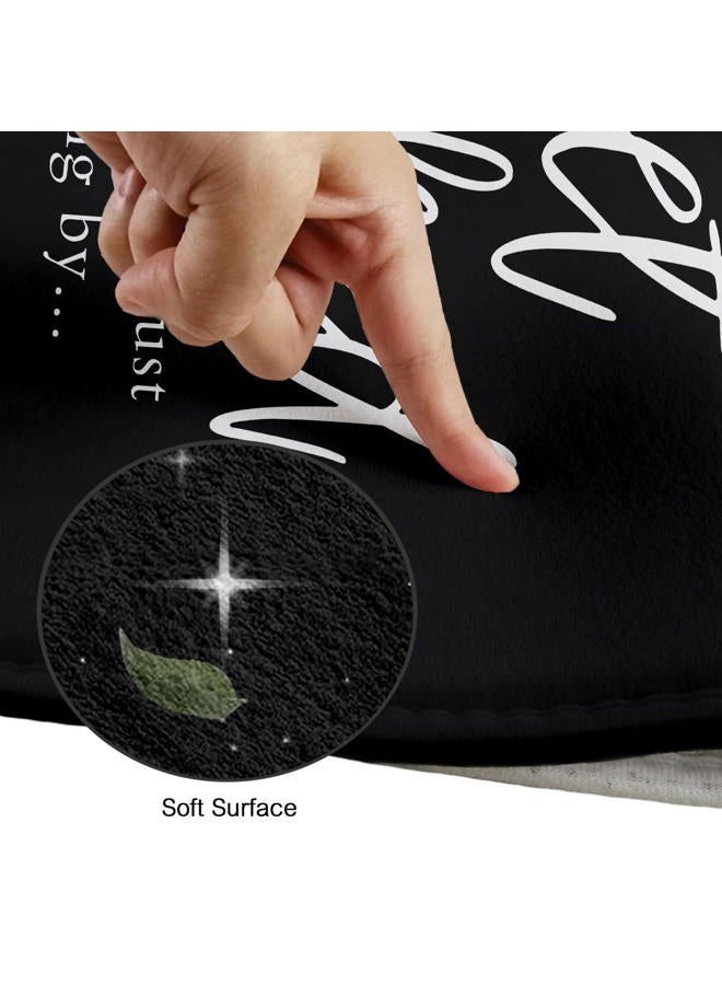 Kikiry Get Naked Shower Curtain Set Funny Quotes Inspirational Black Unique Modern Polyester Mat 4 Pcs Bathroom Decor Mat Toilet Lid Cover U Shaped Non-Slip Rug Fabric Polyester 60x72 Inch - Image 4