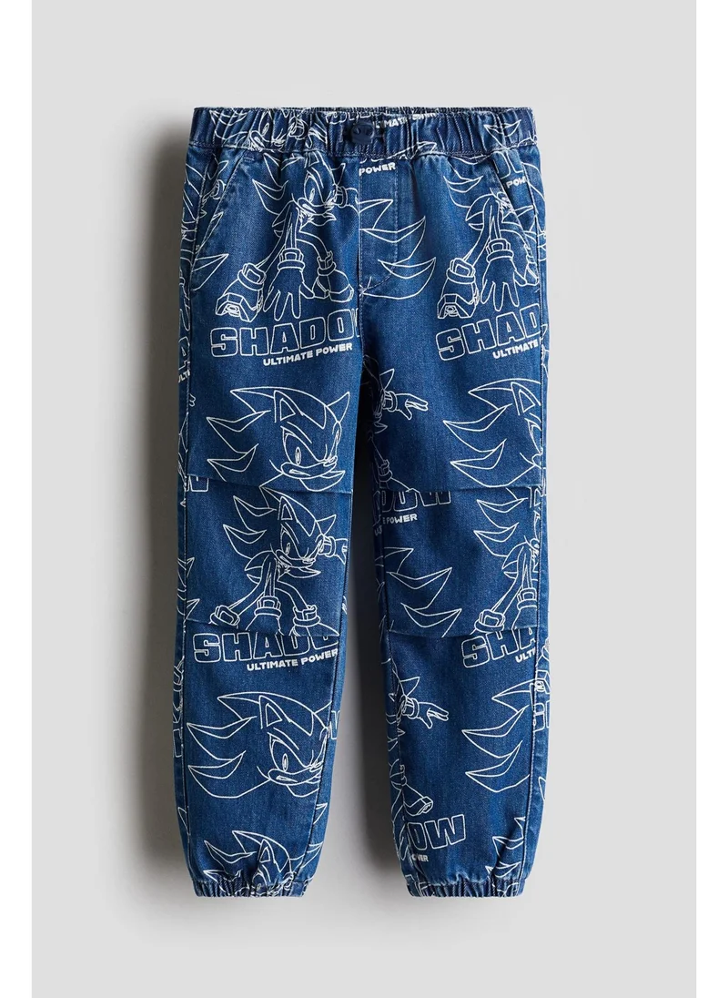 H&M Printed denim joggers