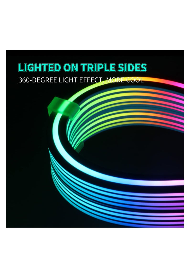 Excefore ARGB PC Cables, Strimer 2x8 Pin Extension Cable, Addressable RGB Power Extension Cable, PC Graphic Card Power Supply, 5V 3Pin Sync RGB GPU Cable (White) - Image 2