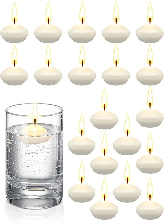 DECOVAA Wax 4 Hrs Burning Floating Candles for Decoration, Unscented Smokeless Dripless Candles for Diwali, Cylinder Vases, Wedding, Party, Pool, Festival (White, Set of 20) - Image 2