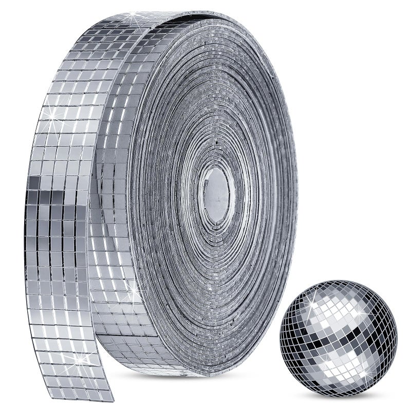 SATINIOR 5000 Pcs Disco Ball Mirror Tiles Self Adhesive for Crafts 5 x 5 mm Small Disco Tape Ball Stickers Square Mosaic Tiles Mirror Pieces for DIY Craft Party Decor - Image 1