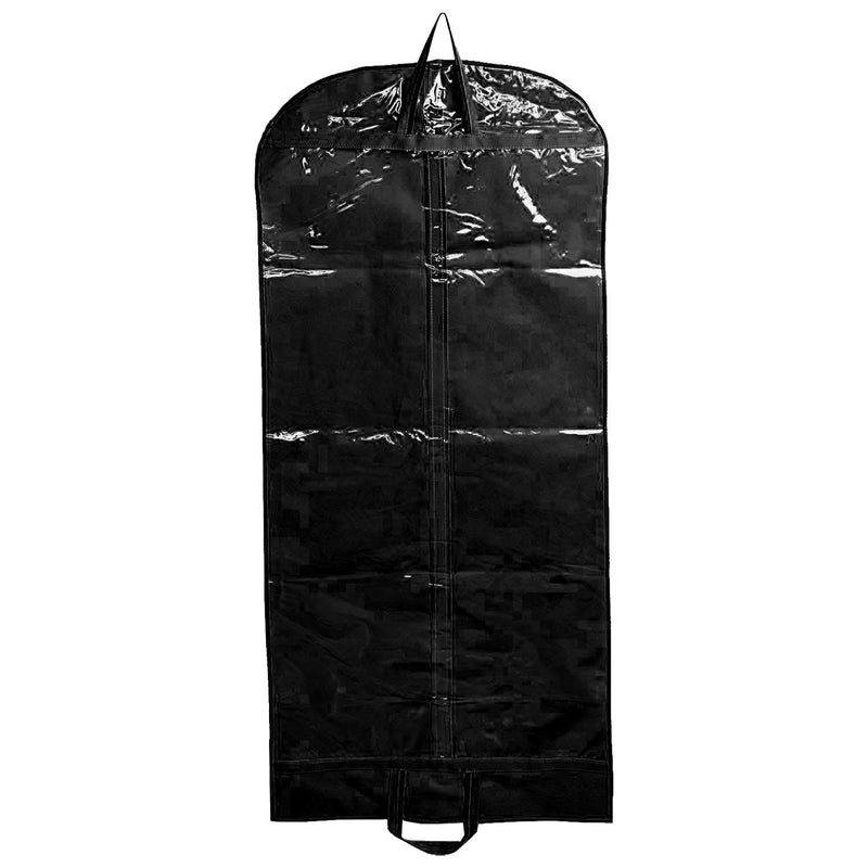 Home Decor Expert Solid Non Woven Long Foldable Mens Suit Sherwani Women Gown Cover 150CM X 59CM Bag with Zip Size150 x 59 Cms Set of 1 Black - Image 1