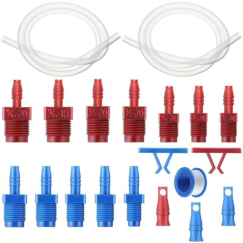 Enhon Master Cylinder Bleeder Kit Replacement for 13911, 22 In Clear Hose, Clip, SAE and Metric Fittings Universal Fit, Complete Brake Bleeder Kit with PTFE Tape - Image 1
