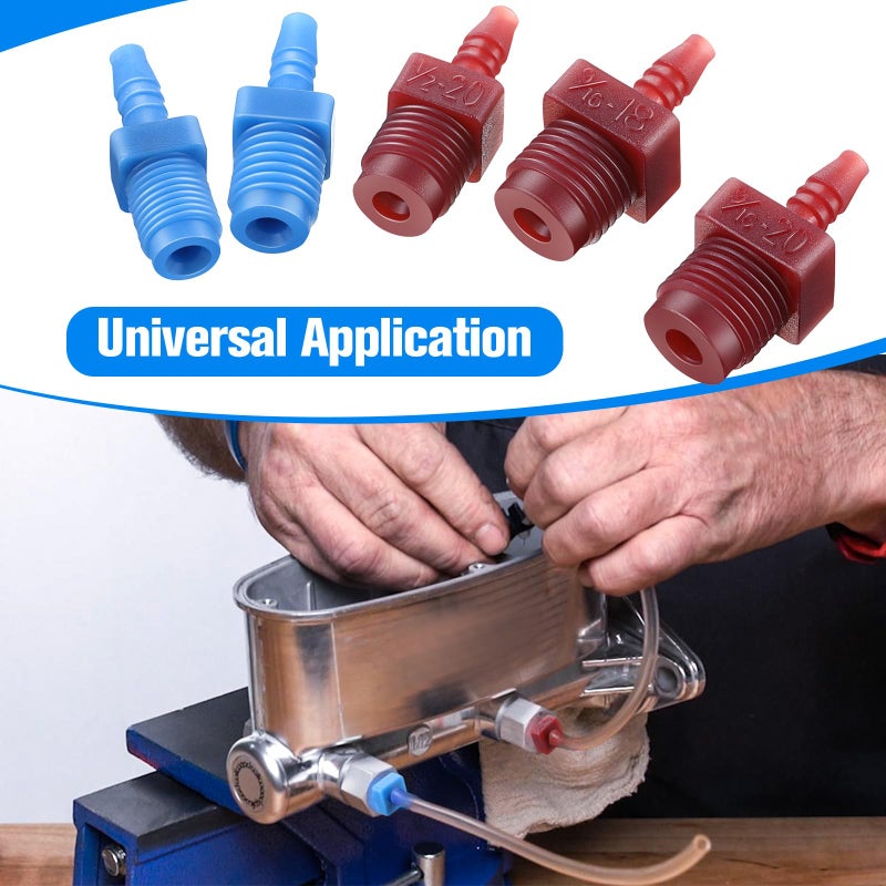 Enhon Master Cylinder Bleeder Kit Replacement for 13911, 22 In Clear Hose, Clip, SAE and Metric Fittings Universal Fit, Complete Brake Bleeder Kit with PTFE Tape - Image 3