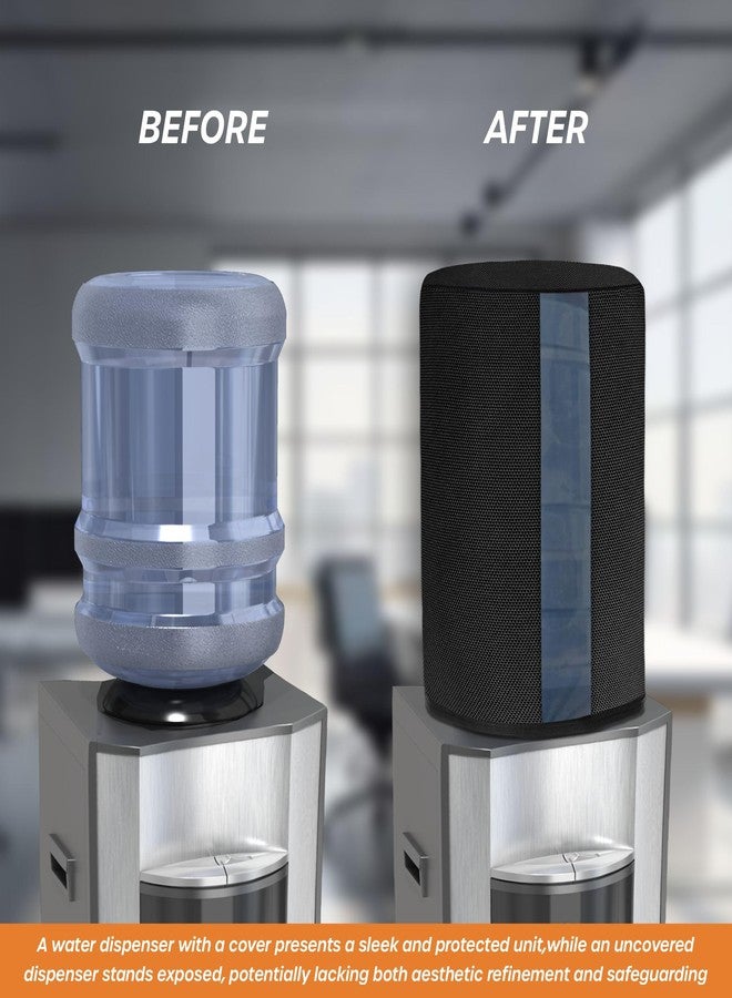 Cranique Polyester, Plastic 20 Ltr / Litre Water Dispenser Bottle Jar Cover With Transparent Strap (Black Pack Of 2) - Image 5
