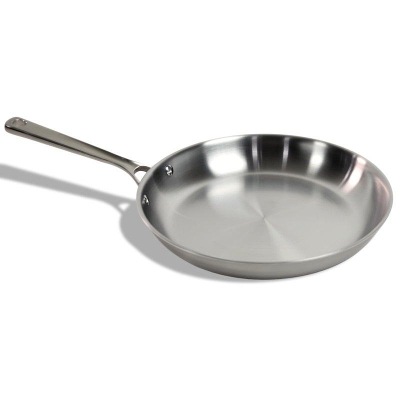 STRATA Carbon Steel Clad 125 Frying Pan Skillet 3Ply Carbon Steel Cookware with Aluminum Core Lightweight 30 lbs Even Heating StickResistant When Seasoned Versatile  FastHeating