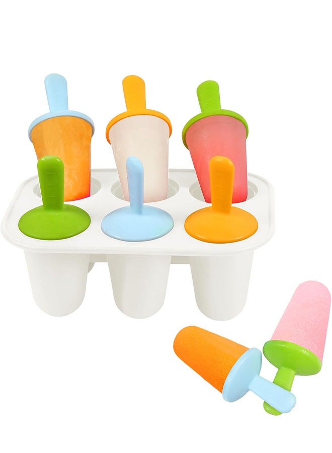 Popsicles Molds, 6-Cavity Silicone  Ice Pop Mold, Reusable Mini Toddler Popsicle Molds with Sticks, Homemade Small Popsicle Mold for Kids  - Image 1