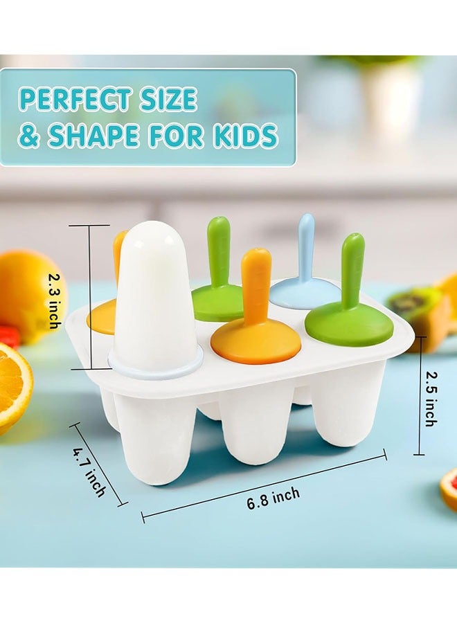 Popsicles Molds, 6-Cavity Silicone  Ice Pop Mold, Reusable Mini Toddler Popsicle Molds with Sticks, Homemade Small Popsicle Mold for Kids  - Image 2
