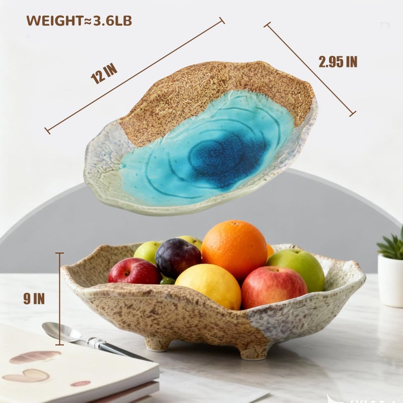 Yeatel Fruit Bowl,12" Decorative Bowl,Ceramic Christmas Bowl,Jewelry and Key Holder for Modern Farmhouse DÃ©cor,Room Decor,Entryway Decor Bowls - Image 4