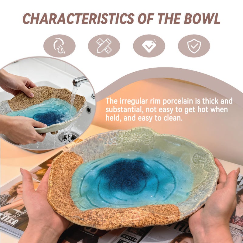 Yeatel Fruit Bowl,12" Decorative Bowl,Ceramic Christmas Bowl,Jewelry and Key Holder for Modern Farmhouse DÃ©cor,Room Decor,Entryway Decor Bowls - Image 5