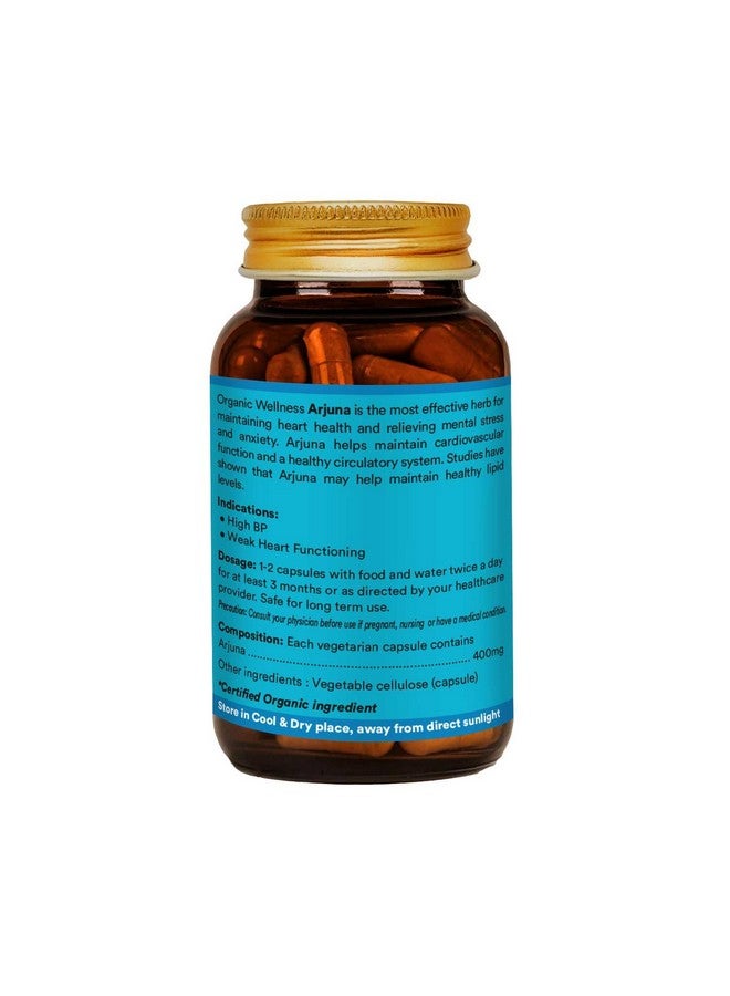 Organic Wellness Arjuna Capsules - Helps To Maintain A Healthy Heart & Cholesterol Under Check - Pack Of 90 Veg Capsules For Both Men & Women  - Image 2