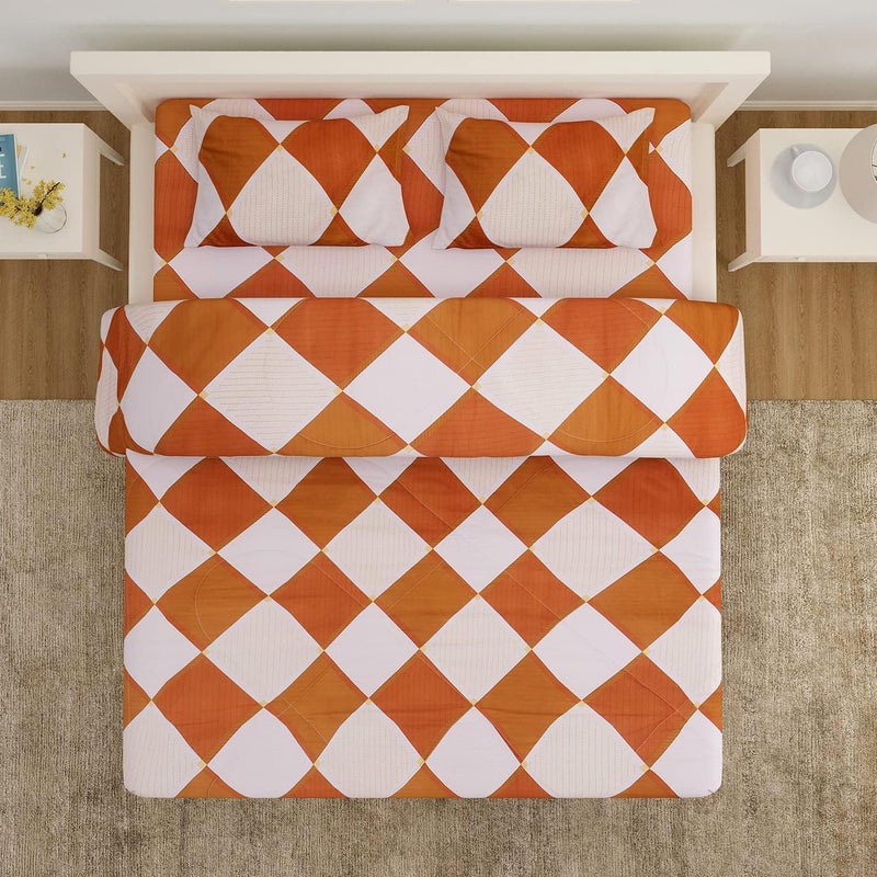 VIVEA RESERVE 300 TC Glace Cotton Soft Single Bed Rajai Cover II Duvet Cover II Blanket Cover II Comforter Cover II Quilt Cover with Zipper Closure - 60" x 90" inch (Brown Diamond) - Image 2