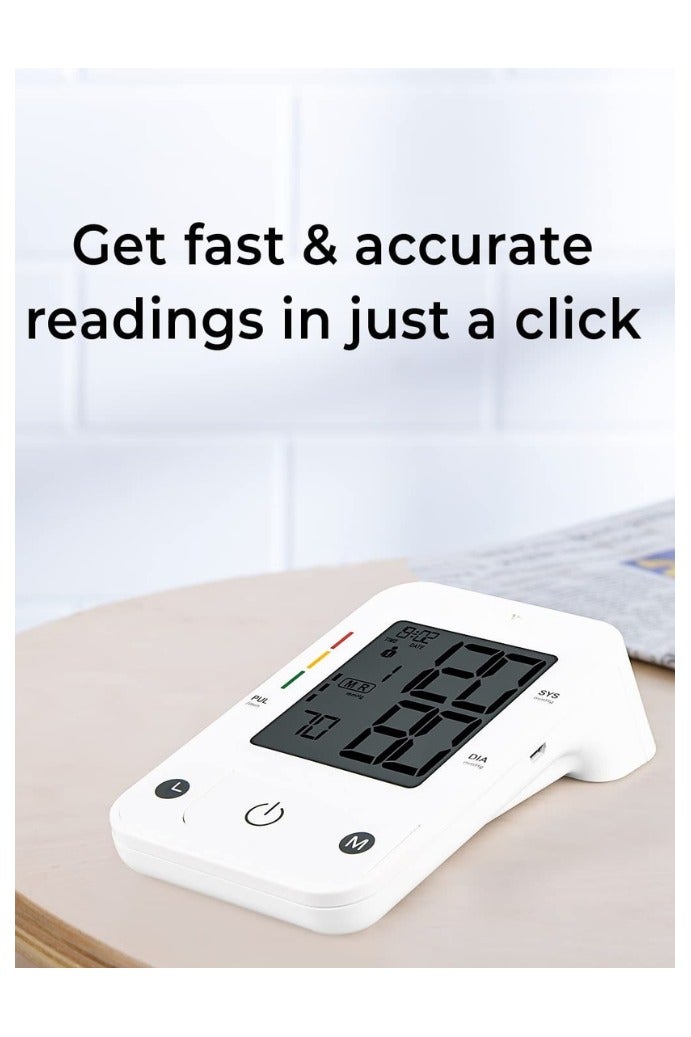 Generic Automatic Blood Pressure Monitor for Home Use with Heart Rate Monitor, Voice Broadcast, Adjustable Strap, Dual User Mode, Accurate and Fast Measurements for Daily Health Comfort - Image 4