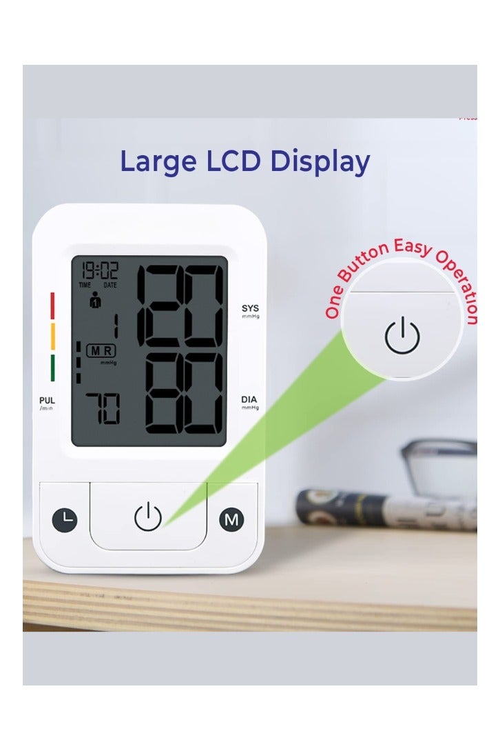 Generic Automatic Blood Pressure Monitor for Home Use with Heart Rate Monitor, Voice Broadcast, Adjustable Strap, Dual User Mode, Accurate and Fast Measurements for Daily Health Comfort - Image 5