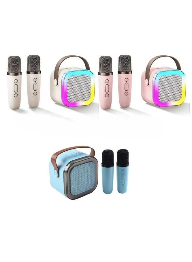 All-in-One Portable Karaoke Speaker with 2 Microphones – Mini Bluetooth Speaker with Voice Effects & Colorful Lights – Ideal Gift for Kids, Adults, Parties, Home KTV & Outdoor Travel - Image 2