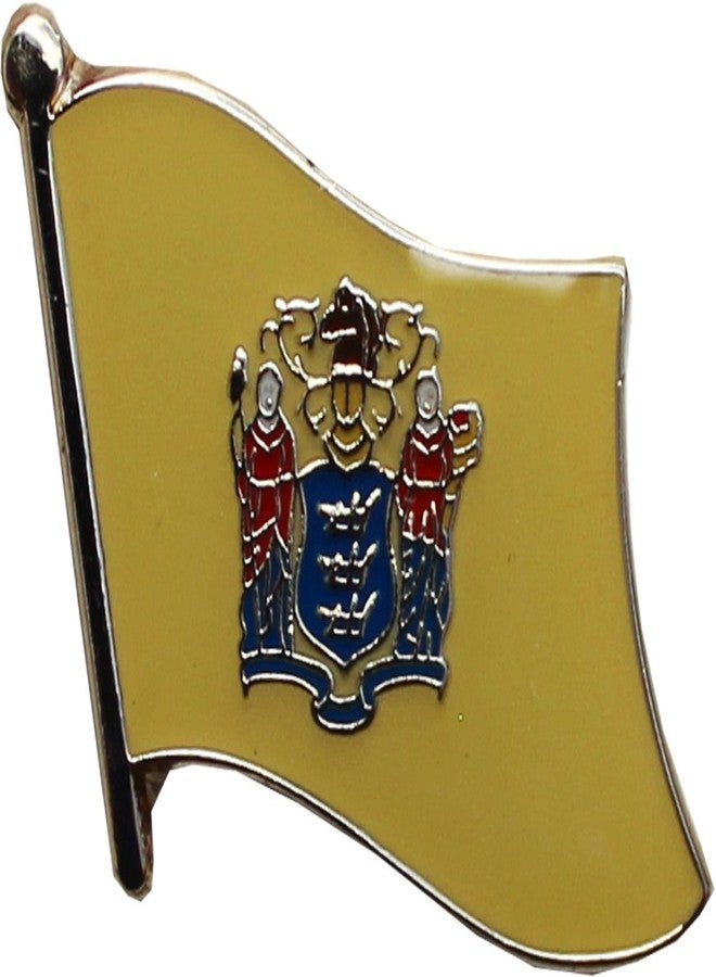Flagline New Jersey Flag Die-struck Metal Single Lapel Pin with Butterlfy Clasp Closure - Image 1
