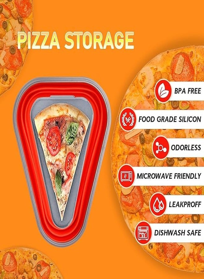 RELEMTRA Pizza Storage Containers with Lid Adjustable Pizza Box with 5 Microwavable Serving Trays Collapsible Pizza Slice Container Reusable and Dishwasher Safe - Image 5