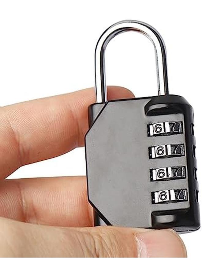 ECVV 2 Pcs Combination Padlocks 4 Digit Code Security Luggage Lock Suitcase Locks Heavy Duty Lock Weather Proof Keyless For Outdoor Gym School Garage Storage Black - Image 2