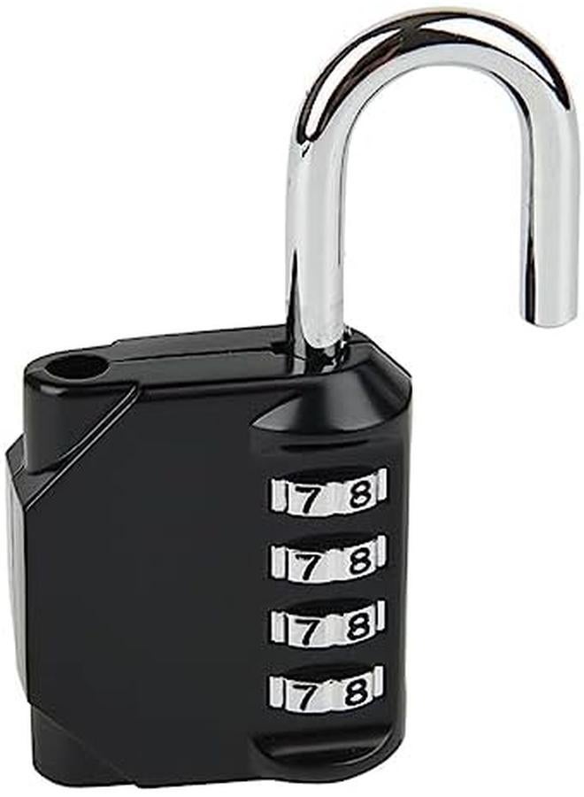 ECVV 2 Pcs Combination Padlocks 4 Digit Code Security Luggage Lock Suitcase Locks Heavy Duty Lock Weather Proof Keyless For Outdoor Gym School Garage Storage Black - Image 3