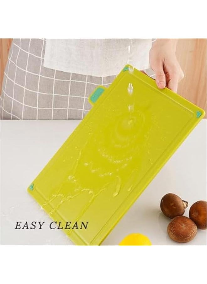 11.8” x 8.7” Cutting Board Set of 4, Non Slip Chopping Board with Juice Groove & Food Icon, Plastic Cutting Board with Storage Stand - Reversible Cutting Boards for Kitchen - pzsku/ZBDBCF26E43680A5456BAZ/45/_/1728846878/051a9988-83f4-4478-9687-03d7b52fb47c